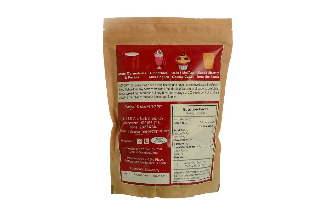 Fruta Seca Strawberry    Pack  250 grams